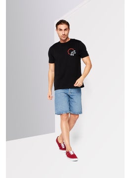 DIESEL Men Crew Neck Short Sleeve Graphic Print T Shirt, Black  - Image 3