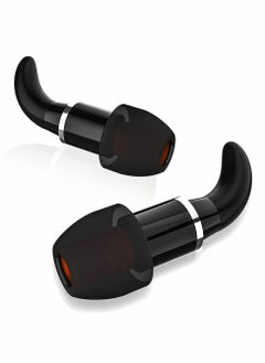 Noise Reduction Earplugs(4-Layer),Super Soft, Reusable Hearing Protection in Flexible Silicone for Sleeping,Working,Concerts,Travel,6 Pair Soft Ear Tips for 32dB-35dB Noise Cancelling - Black