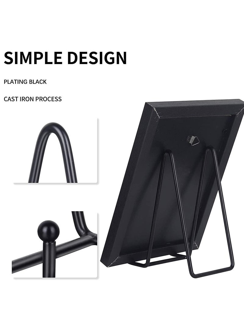 SYOSI Metal Display Stands for Plate Stand Holder for Picture, Decorative, Book, Photo Easel, Artistic Work, Tabletop Art Multi-Function Black 3 Pack  - Image 4