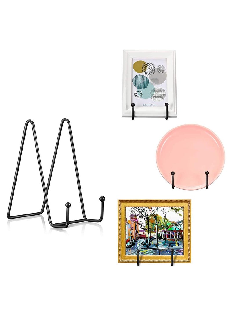 SYOSI Metal Display Stands for Plate Stand Holder for Picture, Decorative, Book, Photo Easel, Artistic Work, Tabletop Art Multi-Function Black 3 Pack  - Image 2
