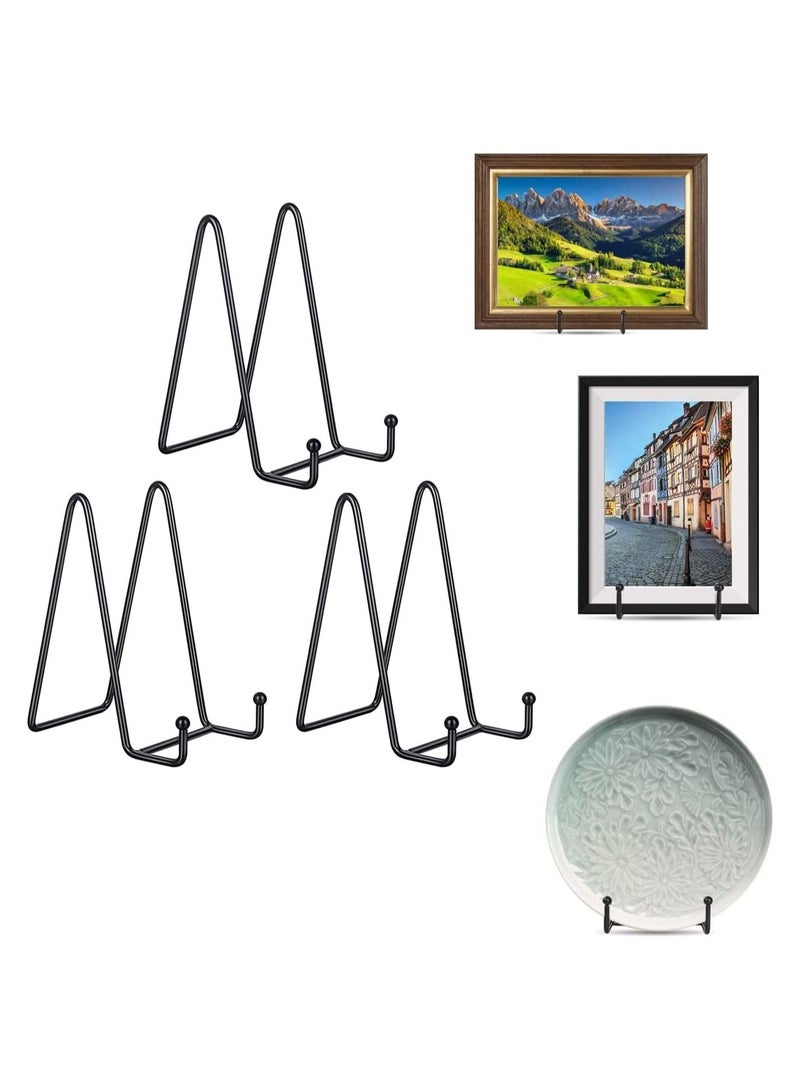 SYOSI Metal Display Stands for Plate Stand Holder for Picture, Decorative, Book, Photo Easel, Artistic Work, Tabletop Art Multi-Function Black 3 Pack  - Image 1