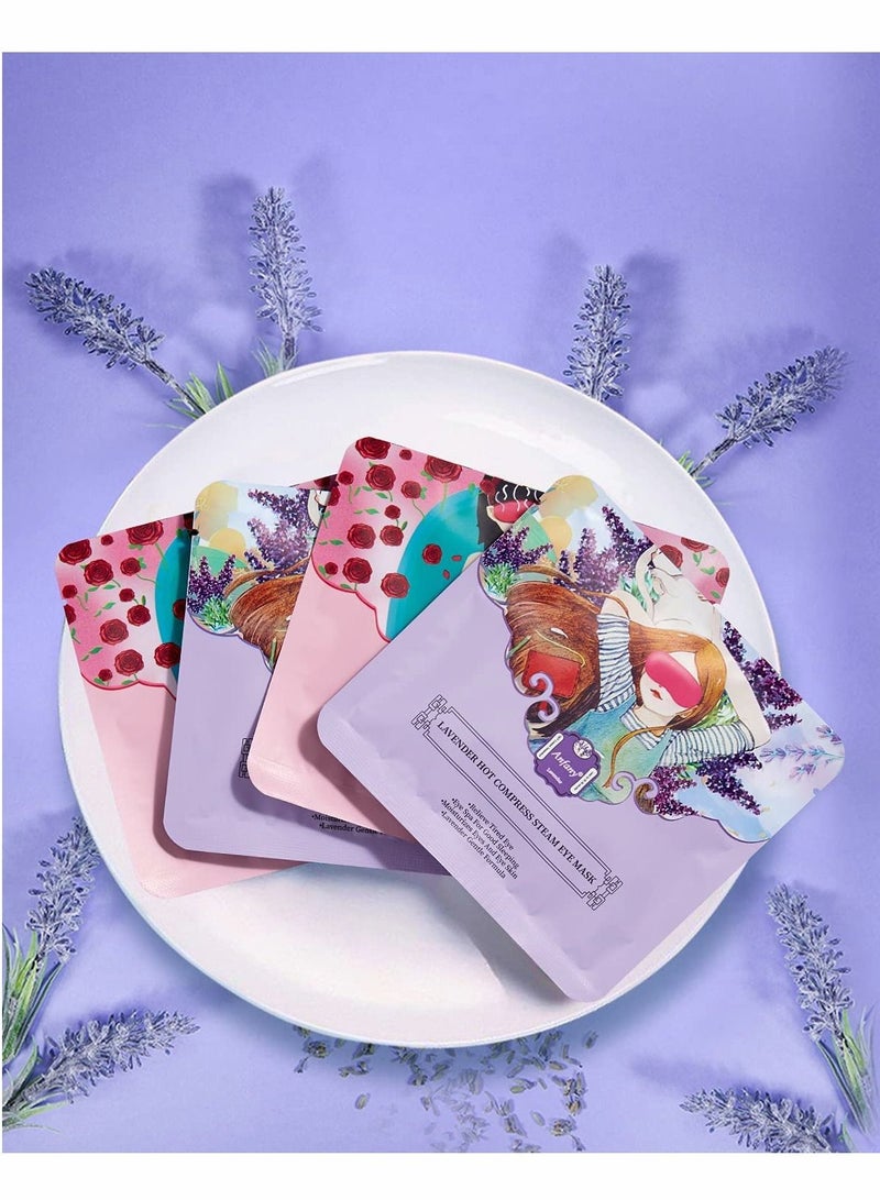 Steam Eye Mask,10 Packs Hot SPA Mask, Relieve Eyestrain Warming Patch, Lavender Fragrance