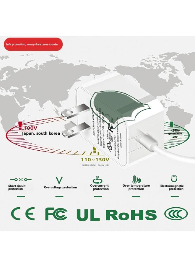 Generic - Applicable Router 12W US UL Set-top Box Sub-certification Power Adapter 12v1a Optical Cat Light Bar Adapter-Color:White-Specifications:DC5.5*2.1*10mm - Image 1