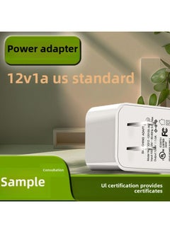 Applicable Router 12W US UL Set-top Box Sub-certification Power Adapter 12v1a Optical Cat Light Bar Adapter-Color:White-Specifications:DC5.5*2.1*10mm
