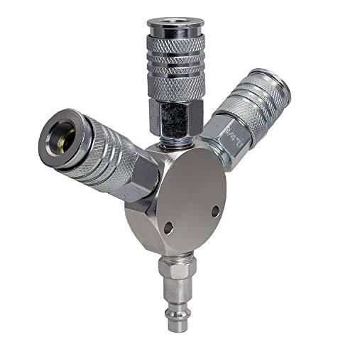 Freeman PS3WAM Steel 3-Way 1/4" Air Manifold with Universal Quick Connect Couplers - Image 2