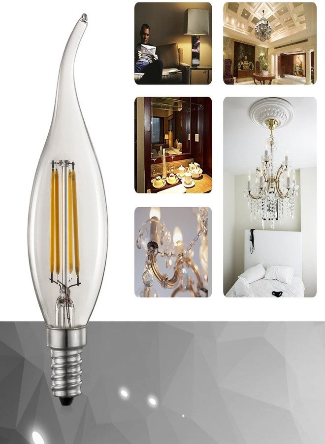 Virya LED FILAMENT CANDLE BULB C35 4W, E14 BASE WARM WHITE 2700K - DECORATIVE VINTAGE LIGHT FOR CHANDELIER, WALL LAMP (PACK OF 1) - Image 1