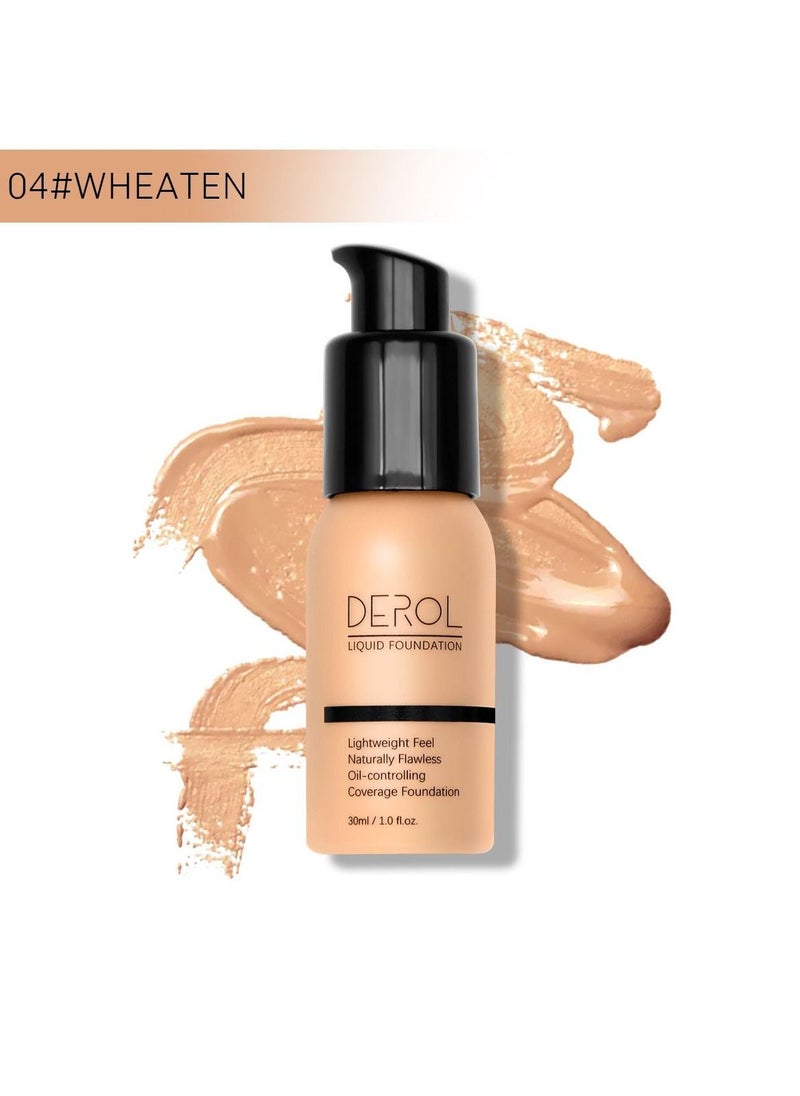 DEROL - Liquid Foundation-Full Coverage Makeup Matte Waterproof Dewy Lightweight Feel Flawless Oil-Controlling Coverage Smooth Face Foundations 24 Hours Soft Nature Base Skin Tint - Image 1