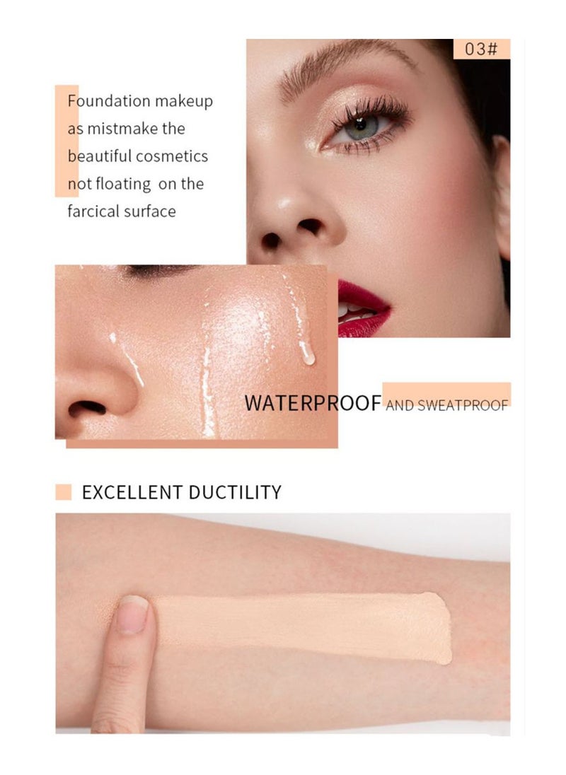 DEROL - Liquid Foundation-Full Coverage Makeup Matte Waterproof Dewy Lightweight Feel Flawless Oil-Controlling Coverage Smooth Face Foundations 24 Hours Soft Nature Base Skin Tint - Image 1