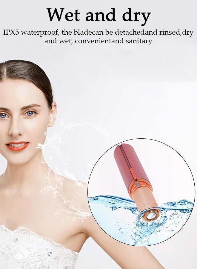 DUNISO Painless Facial Hair Remover for Women, Mini Razor for Women, Precision Brow Trimmer, Rechargeable Facial Hair Removal, for Upper Lip, Chin, Eyebrow, Neck, Leg - Image 2