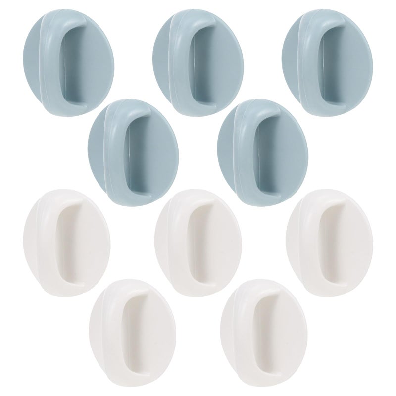 Self Adhesive Plastic Pull Handles 10pcs Blue White Set for Cabinet Drawer Door - Image 2