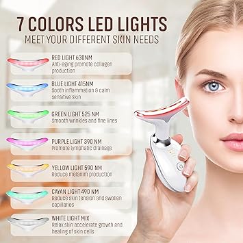 7 Colour LED FACE Beauty Massager 3 Modes for Skin Tightening Neck Lifting Anti Aging Wrinkle Remover EMS Massage Face Toning Firming Device for Women - Image 3