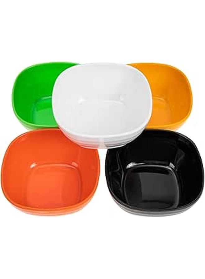 5Pcs Square Melamine Sauce Bowls Set 11cm Multi Color Condiment Dishes - Image 1
