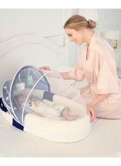 Beauenty Baby Nest for Sleeping Breathable Foldable Newborn Mattress for Crib & Bassinet, Baby Bionic Bed For Bedroom Removable And Washable (blue)  - Image 5