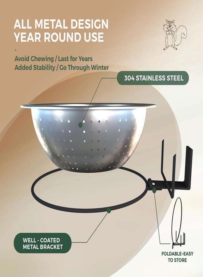Ofasixx Squirrel Feeder Bowl Tree Mounted, Drainage Holes Like a Colander - Nice for Outside, 8.5" Removable Metal Feed Bowl Easy to Clean/Refill, 2 Squirrel Corn Cob Spikes, Notebook(Brown) - Image 5