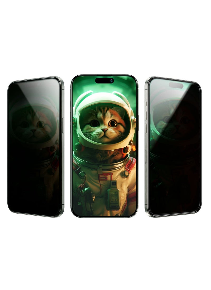 GREEN LION - iPhone 16 Pro Max Screen Protector Picasso 3D Privacy Glass with Alignment Tray / Anti-Scratch / Anti-Peeping / Anti Fingerprint / Bubble Free / Crystal Clear / Highly Responsive - Black Edge/Privacy - Image 1