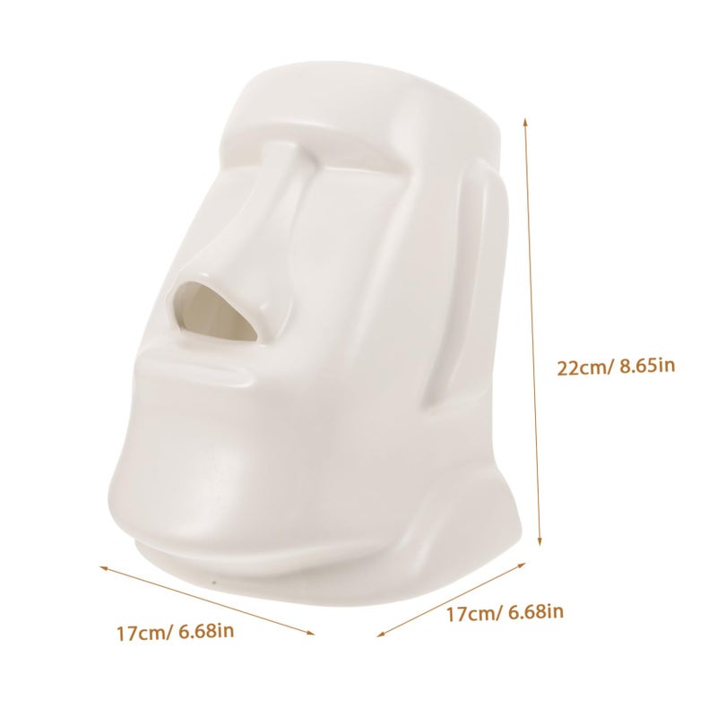 Moai Statue Tissue Box Cover Decorative Holder For Living Room Bedroom Office Smooth Finish - Image 3
