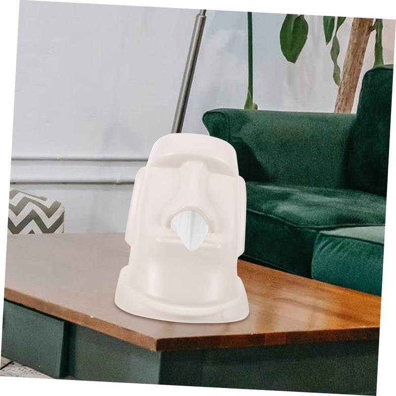 Moai Statue Tissue Box Cover Decorative Holder For Living Room Bedroom Office Smooth Finish - Image 5