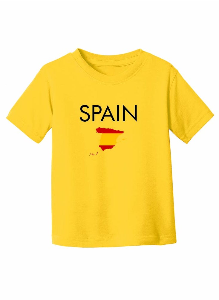 Generic - Spain Kids T-Shirt for Girls - Round Neck Short Sleeve Cotton T-Shirt - Soft and Comfortable Kids Girls Tshirt - Perfect for Spanish Souvenirs - Image 1