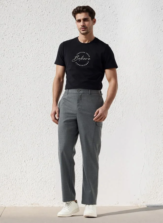 Iconic Iconic Men Slim Fit Crew Neck Short Sleeves Printed T-shirt