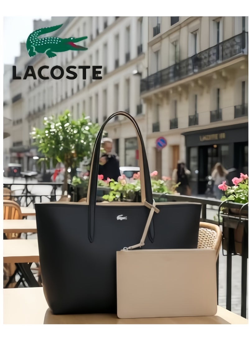 Lacoste Women's Double sided Two tone Large Capacity Handbag, Fashionable Multi functional, Camera Bag - Image 1
