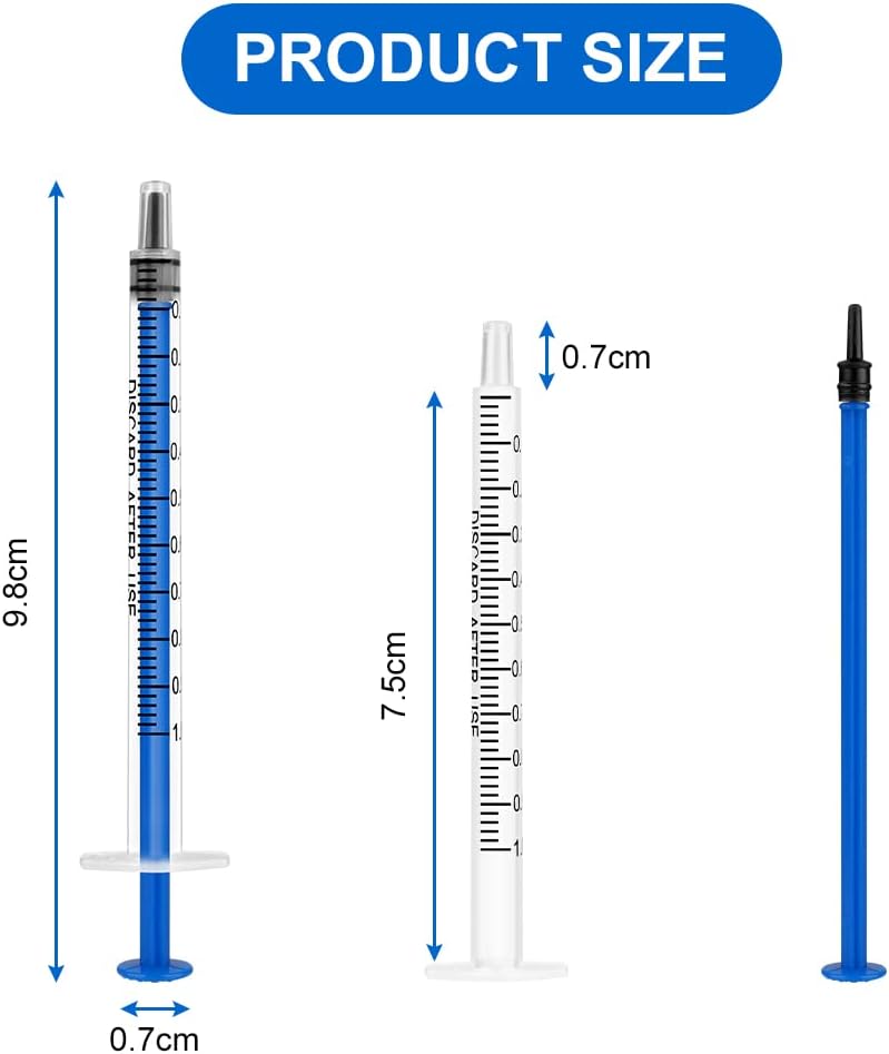 OFFCUP Plastic Syringes, 50pcs No Needle Syringe, 1ml Liquid Measuring Syringe with Luer Slip Tip for Refilling and Measuring Liquids, Scientific Labs Experiment, Feeding Pets (No Needle) - Image 2