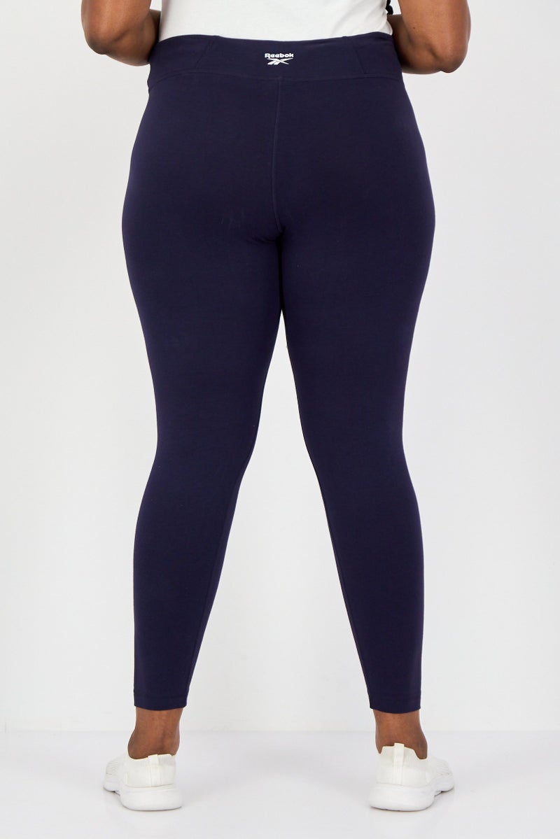 Reebok Women Sportswear Fit Pull On Training Leggings, Navy - Image 3