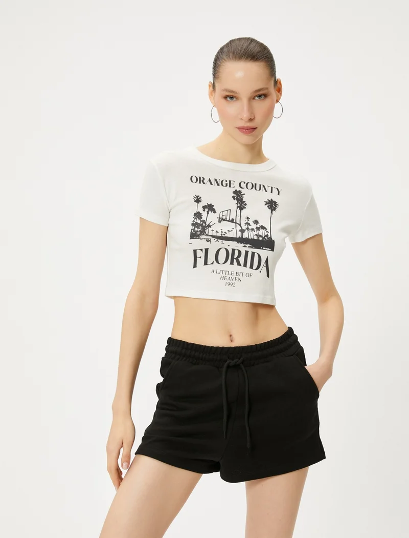 كوتون Short Shorts with Waist Tie and Pocket Comfortable Fit