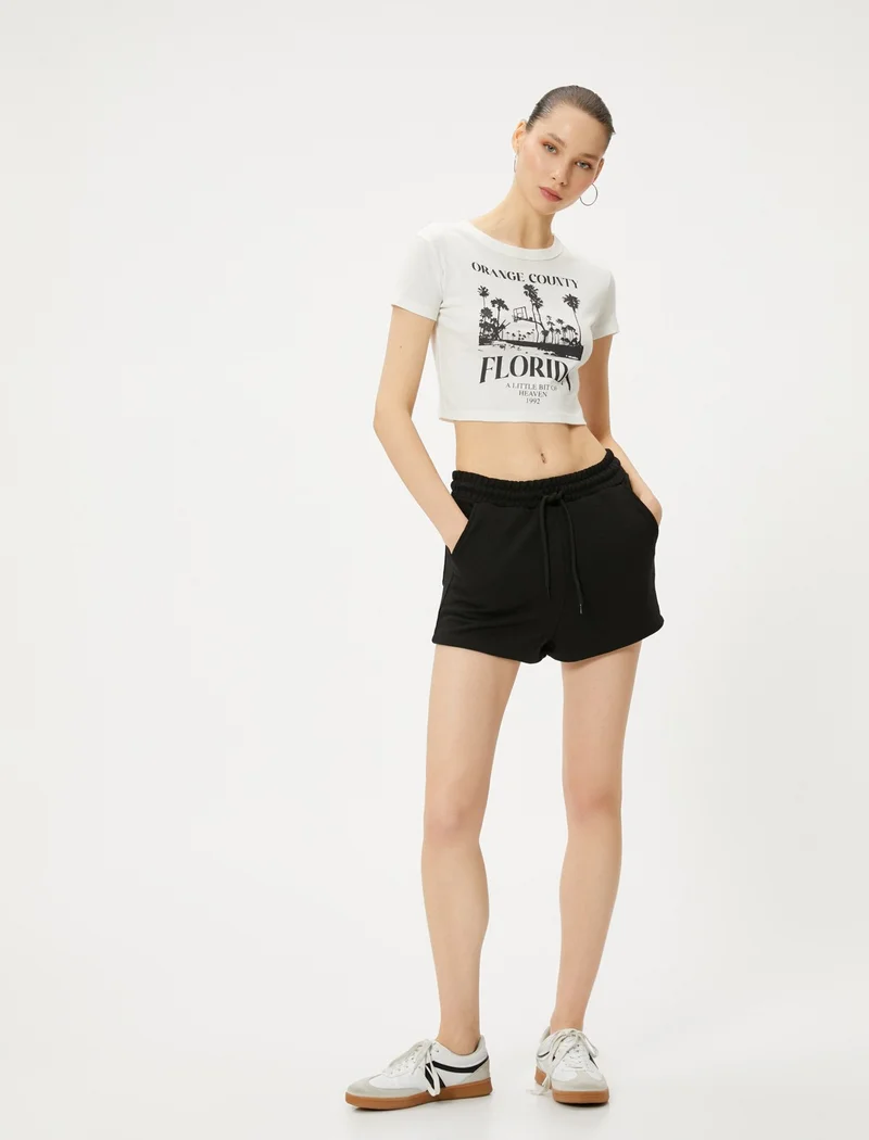 كوتون Short Shorts with Waist Tie and Pocket Comfortable Fit