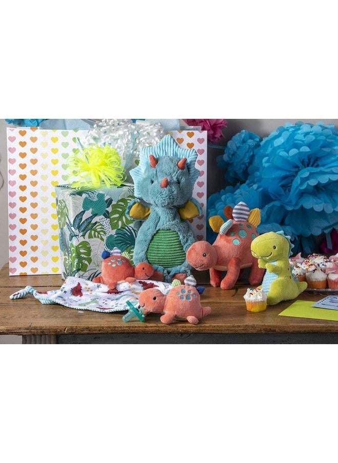 Mary Meyer Pebblesaurus Soft Toy Baby Rattle 5 Inches Green Dino  - Image 4