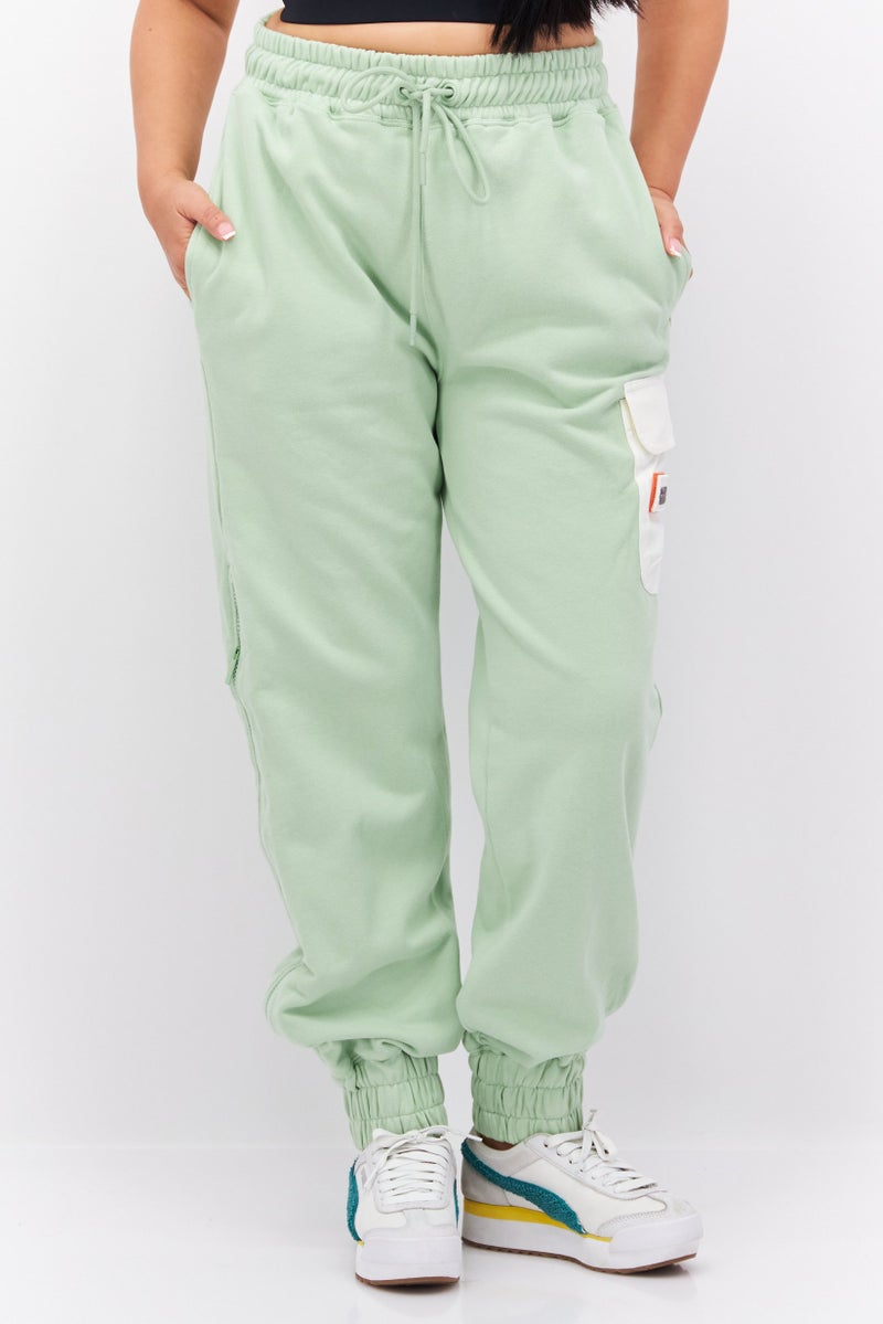 TRIBE OF 6 Women Regular Fit Solid Jogger Pants, Green - Image 1