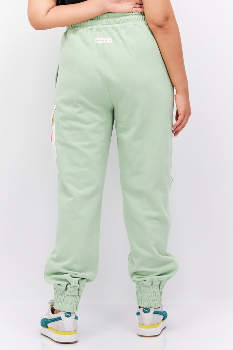 TRIBE OF 6 Women Regular Fit Solid Jogger Pants, Green - Image 3