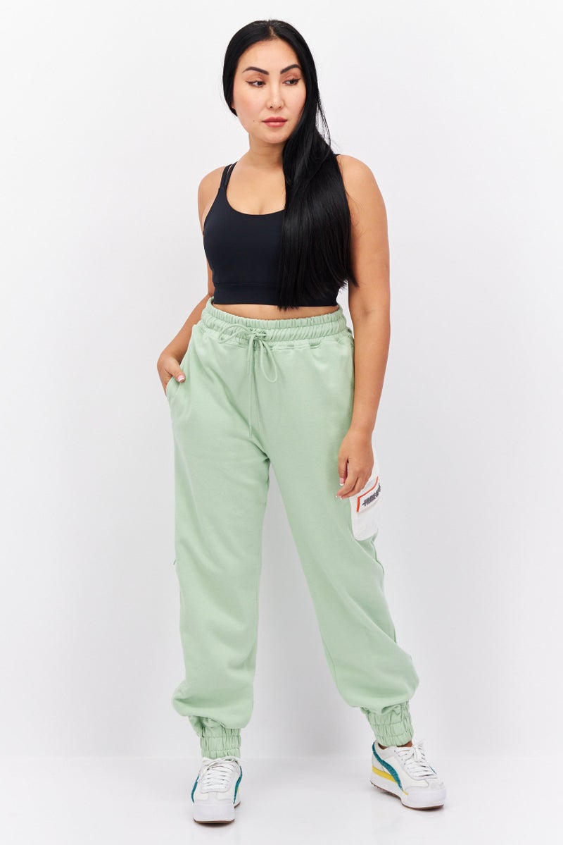 TRIBE OF 6 Women Regular Fit Solid Jogger Pants, Green - Image 4