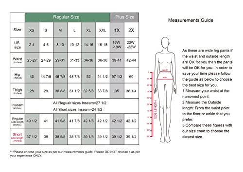 Tronjori Women High Waist Casual Wide Leg Long Palazzo Pants Trousers Regular Size(M, Camel) - Image 5