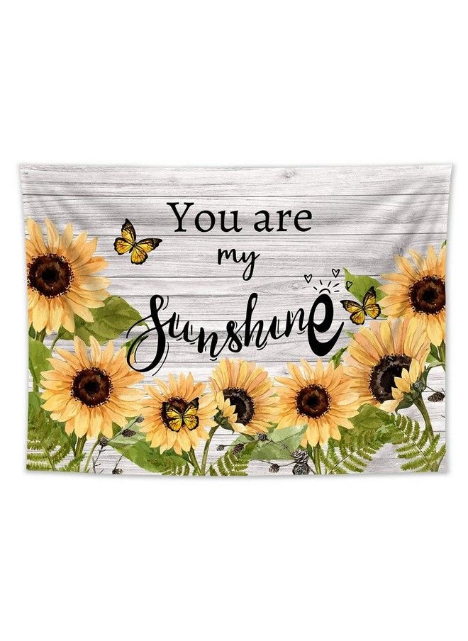 LB Sunflower Butterfly Tapestry Wall Hanging You Are My Sunshine On Rustic Wood Plank Tapestry Fantasy Hippie Tapestry Wall Art For Teen Bedroom Living Room Dorm Home Decor 60 X 40 Inches  - Image 4
