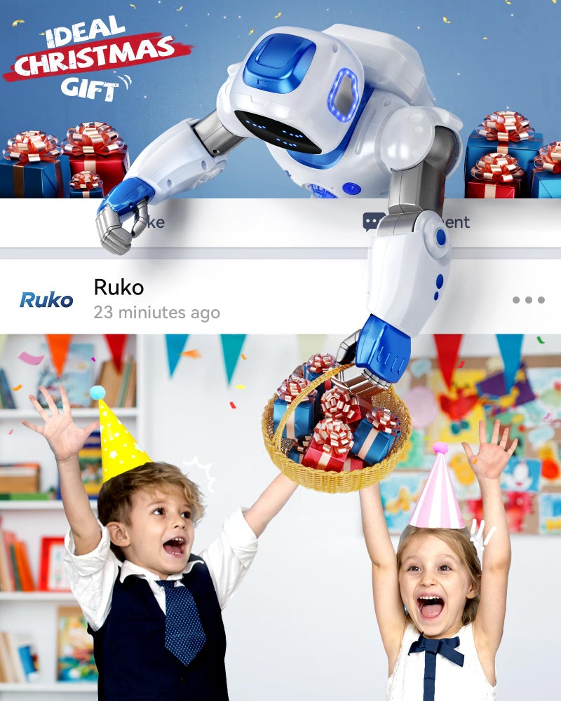 Ruko 1088 Smart Robots for Kids, Large Programmable Interactive RC Robot with Voice Control, APP Control, Present for 4 5 6 7 8 9 Years Old Kids Boys and Girls - Image 3