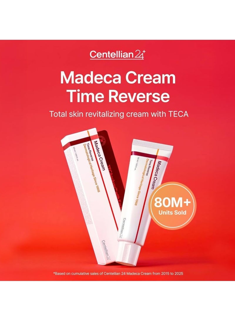 سنتيليان 24 Madeca Cream Time Reverse (1.69fl oz) - متقدمة سريعة الامتصاص والمغذية، الهيدرات، الشركات وتقليل التجاعيد، منخفض التهيج، العناية بالبشرة الكورية Centella Asiatica، الكولاجين - Image 2