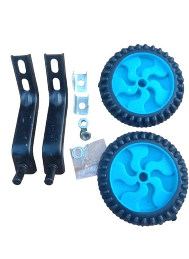 Neemo Training Wheels Set with Support Arms, 12-14 inch Blue Wheels, Bicycle Stabiliser Kit - Image 1