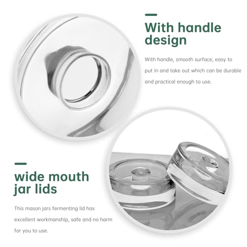 eispap 2Pcs Wide-Mouth Fermentation Glass Weight Set With Easy Grip Perfect For Home Brewing, Pickling, Canning, Fermented Fruits, Sauerkraut, Kimchi And More. (2) - Image 4