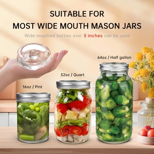 eispap 2Pcs Wide-Mouth Fermentation Glass Weight Set With Easy Grip Perfect For Home Brewing, Pickling, Canning, Fermented Fruits, Sauerkraut, Kimchi And More. (2) - Image 3