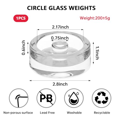 eispap 2Pcs Wide-Mouth Fermentation Glass Weight Set With Easy Grip Perfect For Home Brewing, Pickling, Canning, Fermented Fruits, Sauerkraut, Kimchi And More. (2) - Image 2