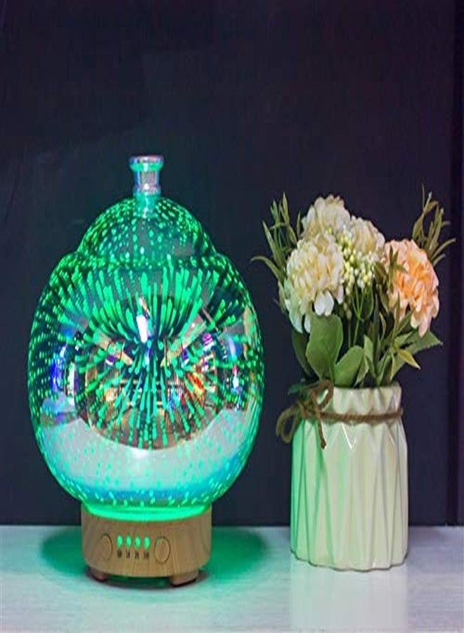 SERENITY Essential Oil Diffuser Passion 100ml Glass wide Vase Diffuser 3d LED Advanced Cool Mist Humidifier - Image 2