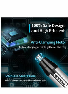 SYOSI Nose Hair Trimmer, USB Rechargeable Nose Hair Trimmer, Male and Female Nose Hair Trimmer, Easy to Clean With Electric Ear Hair Trimmer (White)  - Image 4
