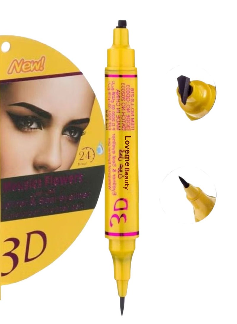 Meusics Flowers Eyeliner & Seal Eyeliner Waterproof Eyeliner Pen - Image 2