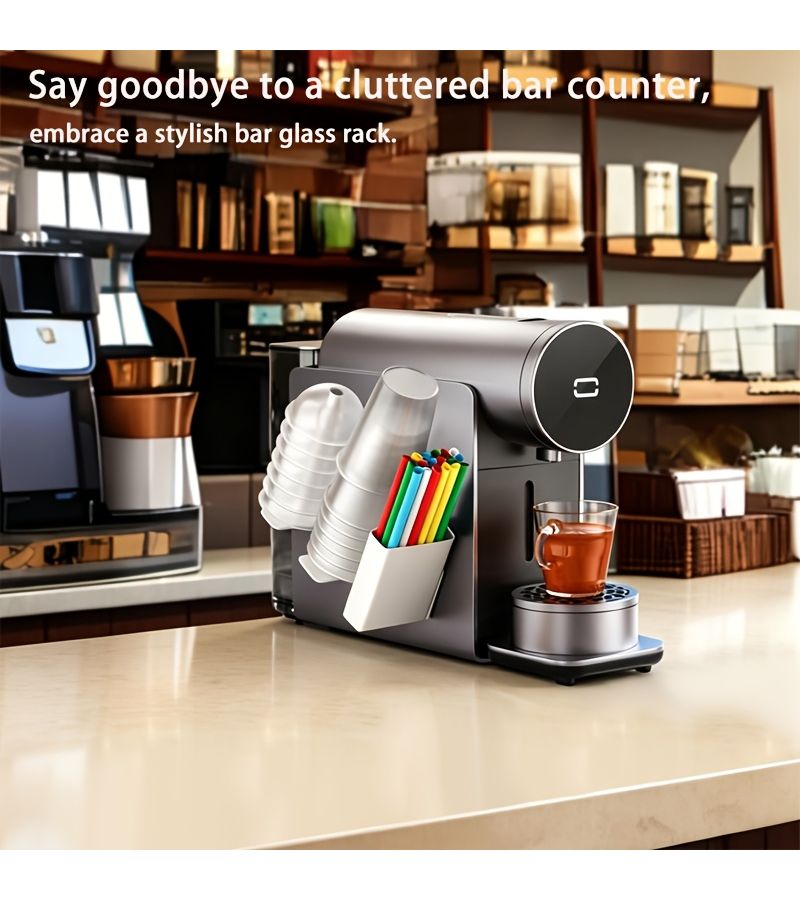 Black Multi Purpose Cup Dispenser And Storage Rack For Paper Cups Tissues Straws Coffee And Milk Tea Cups Bar Counter - Image 1
