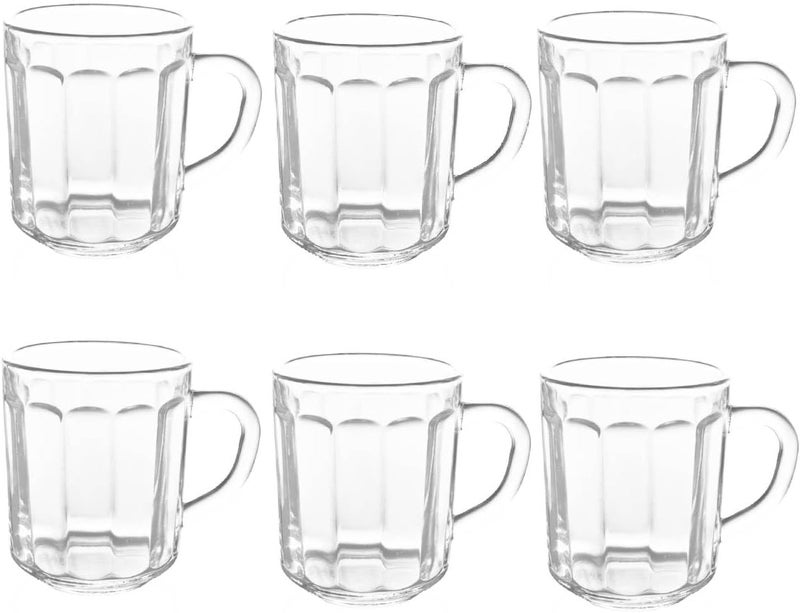 Portal OVA Glass Tea Mug with Ribbed Design 200ml - 6 Piece - Image 1