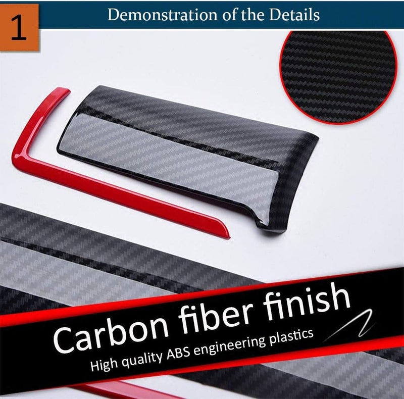 BOLTRY 9-Piece ABS Carbon Fiber Print Dashboard Trim Kit for Honda 10th Civic (2016-2021) - Red - Image 3