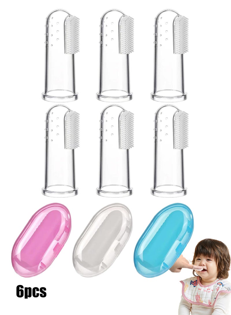 6pcs Infant Soft Silicone Finger Toothbrush - Image 1