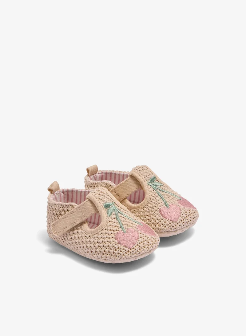 ماتلان Baby Cream Cherry Crochet T Bar Shoes