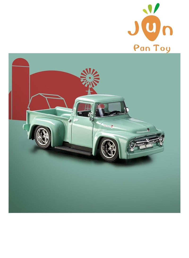 ماجوريت سيارة سبيكة أصلية Majorette 70th Anniversary Ford F100 لعبة مقياس 164 شاحنة بيك آب كلاسيكية هيكل معدني إطارات مطاطية صندوق عرض مقتنيات هدية عيد ميلاد للأولاد الرجال - Image 4