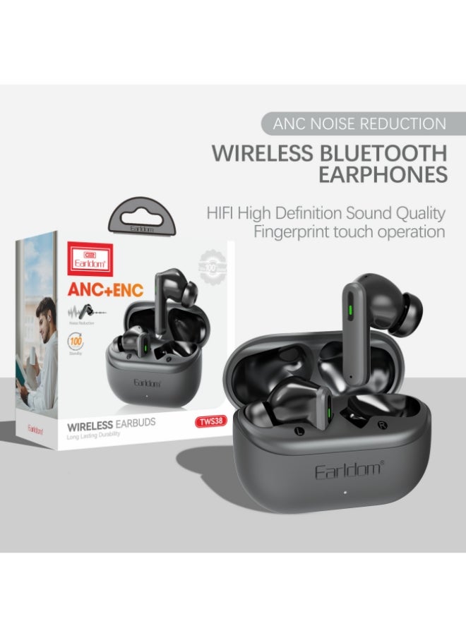 Earldom - Earldom TWS38 True Wireless Earbuds With AI Noise Cancelling, Black - Image 1